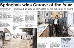 Springbok wins Garage of the Year